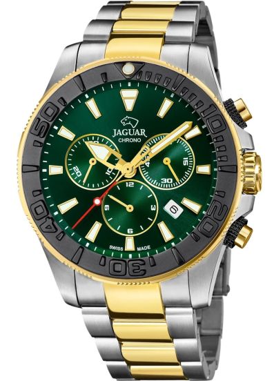 Reloj Jaguar Dorado Executive Esfera y Bisel Verde