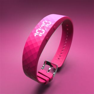 Reloj nocturno rosa vibración infantil | FIBEX8V03