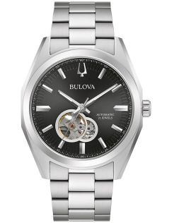 ulova Surveyor automático reloj de hombre con mecanismo visible y esfera negra | 96A270