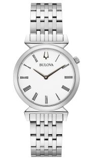 Bulova Regatta reloj de mujer con números romanos y caja de acero delgada | 96L275