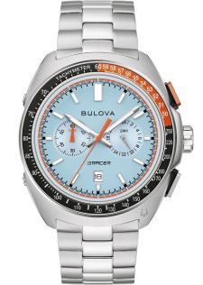Reloj deportivo para hombre de Bulova con cronógrafo y esfera azul claro - Racer Chronograph Collection | 98B432