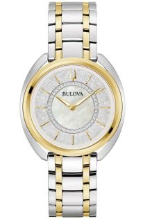 Exclusivo reloj de mujer de Bulova con diamantes, esfera de nácar y correas intercambiables | 98X134