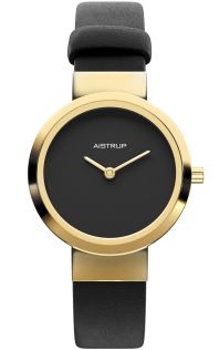 Elegante reloj de mujer con esfera negra en acabado dorado | AIW7603