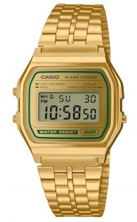 Reloj Casio Vintage dorado con pantalla digital verde | A158WEGV-9AEF
