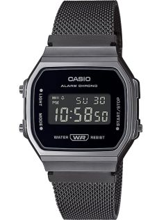 Reloj digital Casio Vintage negro de malla retro con luz LED | A168WEMB-1BEF