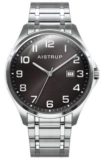 Reloj de pulsera moderno para hombre con esfera negra, visualización de fecha y brazalete de titanio de calidad ligera de la colección Aistrup Titanium Sapphire | AIW7901