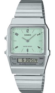Reloj Casio Vintage Ana-Digi verde menta cromado | AQ-800E-3AEF