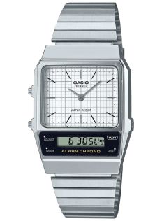 Reloj clásico ana-digi Casio con diseño vintage y pulsera de acero | AQ-800E-7AEF