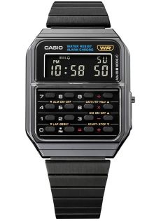 Reloj calculadora Casio de acero, pieza retro de computación de tiempo | CA-500WEGG-1BEF
