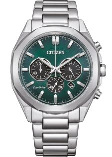 Citizen Eco-Drive cronógrafo en acero con mecanismo B620 y esfera verde | CA4590-81X