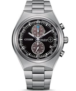 Citizen Eco-Drive cronógrafo reloj en super titanio con esfera negra y 210 días de reserva de marcha | CA7090-87E