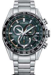Citizen Eco-Drive reloj de hombre controlado por radio con esfera verde | Cronógrafo y taquímetro | CB5914-89X