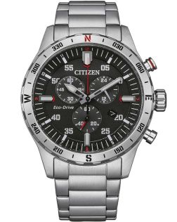 Citizen Eco-Drive cronógrafo en acero con movimiento H500 y anillo de brújula | AT2520-89E