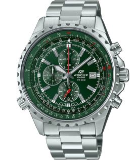 Reloj cronógrafo Casio Edifice con esfera verde y calculadora de regla deslizante | EF-527D-3AVUEF