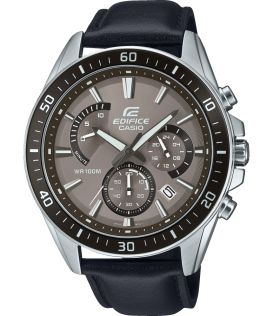 Reloj cronógrafo profesional Edifice con esfera marrón y correa de cuero | EFR-552L-5AVUEF