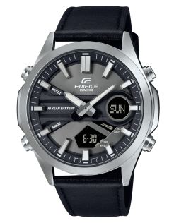 Reloj Casio Edifice con correa de cuero y World Time 100M | EFV-C120L-8AEF