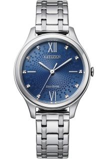 Citizen Eco-Drive reloj de mujer con esfera azul con patrón | EM0500-73L