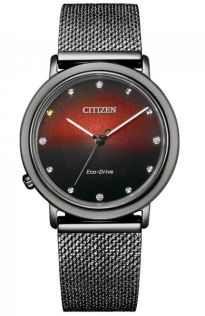 Citizen L Ambiluna 10º aniversario reloj | Edición limitada reloj de mujer con diamantes creados en laboratorio y efecto de puesta de sol roja | EM1007-47E