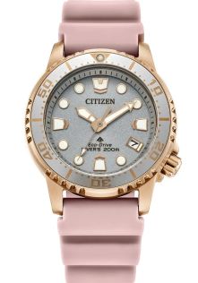 Citizen Eco-Drive reloj de buceo para mujer con correa rosa | EO2023-00A