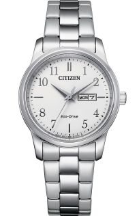 Citizen Eco-Drive reloj de mujer con esfera blanca clásica | EW3260-84A