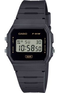 Reloj digital gris Casio eco-friendly con materiales de origen biológico | F-91WB-8AEF