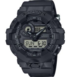 Reloj G-Shock de grado militar negro con correa Cordura y diseño analógico-digital | GA-700BCE-1AER