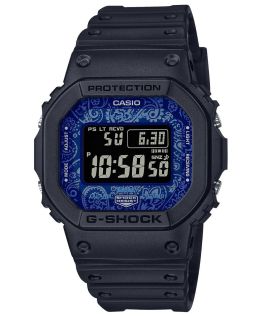 Reloj digital G-Shock azul con patrón paisley, solar, Bluetooth y radio | GW-B5600BP-1ER