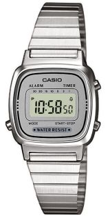 Reloj digital plateado delgado | LA670WEA-7EF