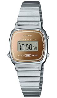 Reloj digital para damas Casio ultra-delgado vintage en acero dorado | LA670WES-4AEF