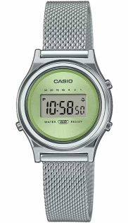 Reloj digital verde de estilo vintage Casio con correa de malla | LA700WEM-3AEF