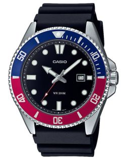 Reloj de buceo Casio analógico luminoso 200M con bisel Pepsi | MDV-107-1A3VEF