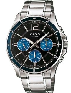 Reloj Casio multifunción azul de acero para hombre | MTP-1374PD-2AVEF