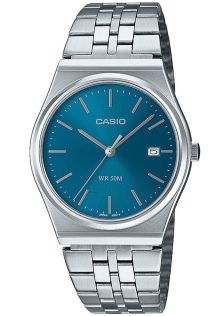 Reloj Casio retro con esfera azul y pulsera de acero inoxidable | MTP-B145D-2A2VEF