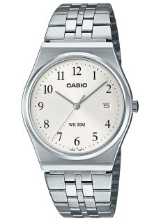 Reloj Casio Vintage ultradelgado con esfera plateada inspirado en los años 80 | MTP-B145D-7BVEF