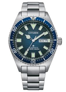 Citizen Promaster automático reloj de buceo con esfera azul y brazalete de acero | NY0129-58L