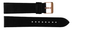 Carrie Taylor Black Leather Strap (20mm) Rosegold
