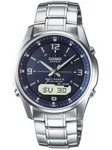 Reloj solar radio controlado Casio Wave Ceptor de acero azul y cristal de zafiro | LCW-M100DSE-2AER