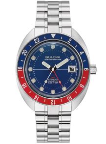 Reloj automático para hombre de Bulova con función GMT y bisel de buceo en acero - Oceanographer GMT | 96B405