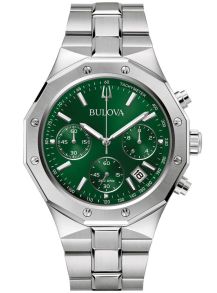 Reloj deportivo para hombre de Bulova con cronógrafo y esfera verde en acero inoxidable - Classic Collection | 96B409
