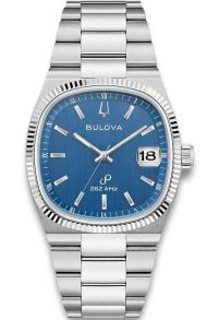 Reloj de pulsera retro inspirado de Bulova con esfera azul y movimiento de cuarzo de alta precisión - Super Seville Collection | 96B440