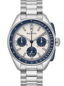 Cronógrafo Bulova Lunar Pilot edición Apollo 15 con detalles azules y correa de cuero adicional | 98K112