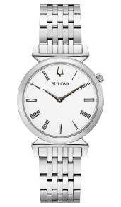 Bulova Regatta reloj de mujer con números romanos y caja de acero delgada | 96L275
