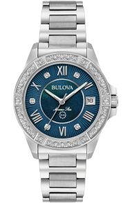 Bulova Marine Star reloj de mujer con esfera de nácar azul y diamantes auténticos | 96R215
