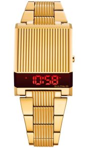 Bulova Computron Archive Series reloj digital LED en diseño retro de los años 70 con acabado dorado | 97C110