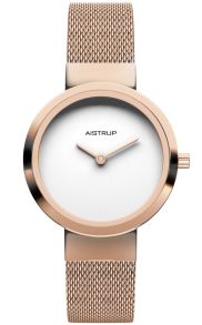 Elegante reloj de mujer con esfera blanca, acabado en rosé y correa de malla de calidad en diseño elegante | AIW7615