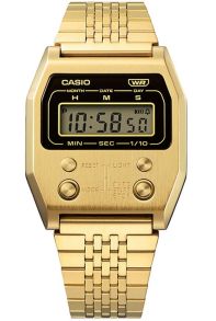 Reloj digital vintage dorado Casio inspirado en los años 70 con acabado texturizado | A1100G-5EF