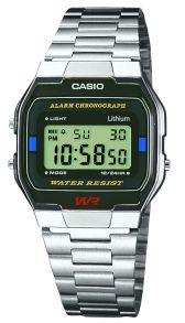 Reloj digital retro de acero inoxidable | A163WA-1QES