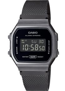Reloj digital Casio Vintage negro de malla retro con luz LED | A168WEMB-1BEF