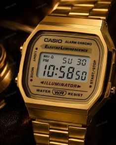 Reloj digital dorado vintage | A168WG-9EF
