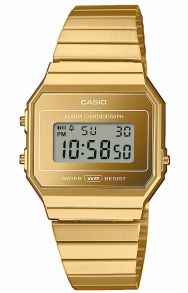 Reloj digital vintage dorado Casio con perfil ultradelgado | A700WEVG-9AEF